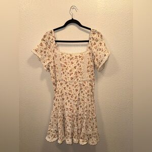 American Eagle Outfitters Cream Floral Dress